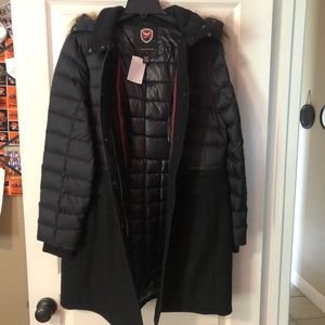 Nordstrom Rack Black Jacket with fur outlined hood